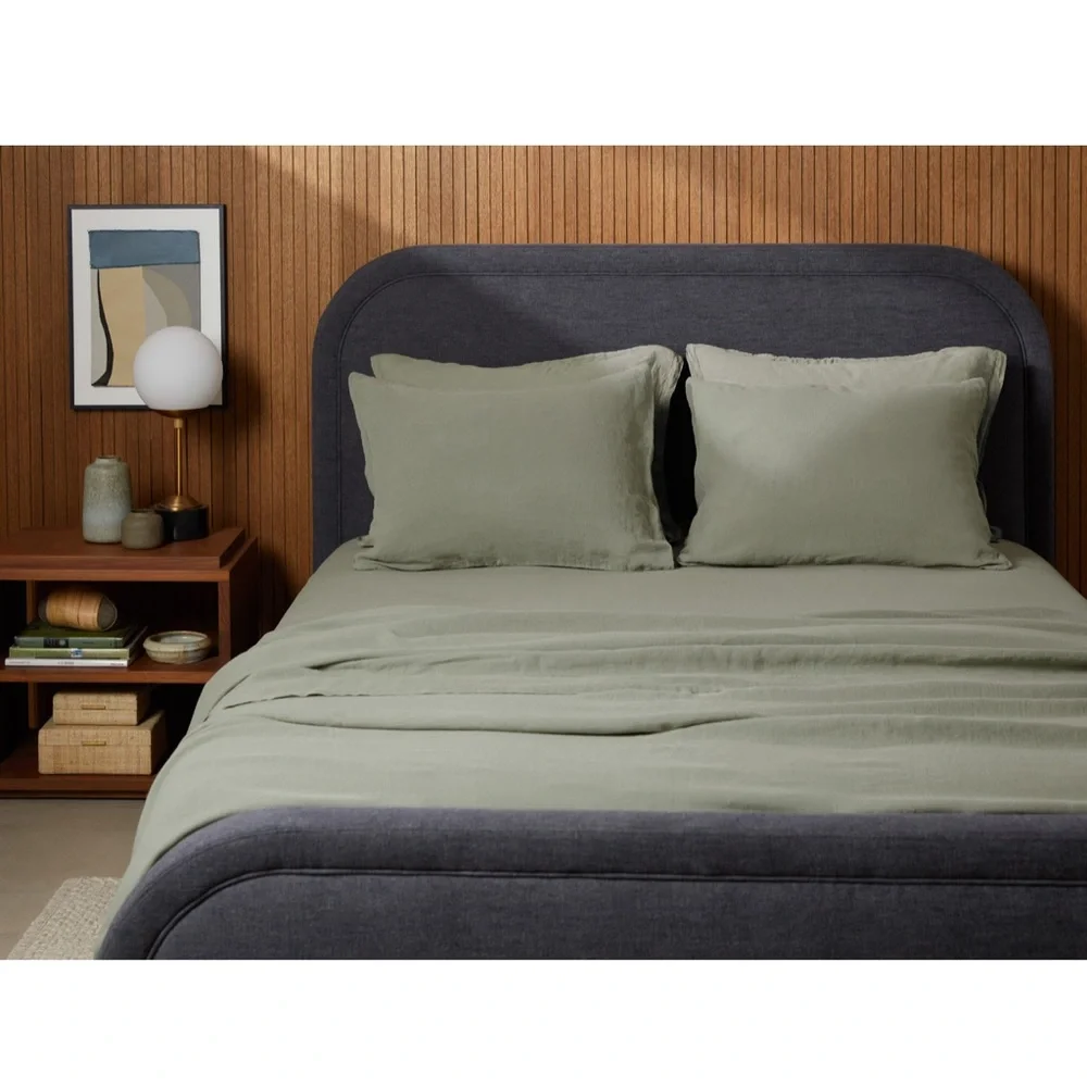 NWT Parachute Home - Linen Fitted Sheet - Size Cal King - Surplus Green Color - Picture 5 of 7